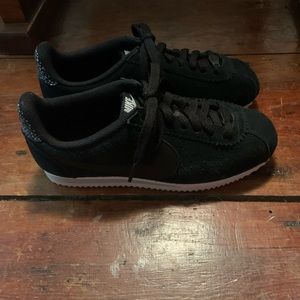 Nike Cortez black suede sneakers